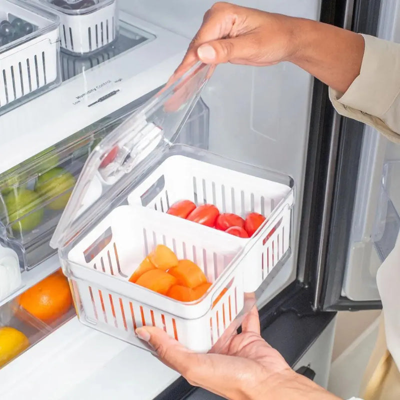 Organizador de Geladeira com 2 Cestos 2,2L - Clear Fresh