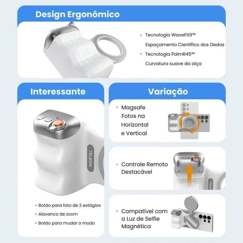 Telesin MagGrip Pro - Alça Magnética para Fotos