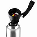 Garrafa em Inox Parede Dupla 500ml Com Copo e Porta Objetos - Preto