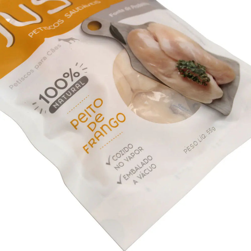 Petisco Just - Peito de Frango Cozido 55g - Para Cães e Gatos
