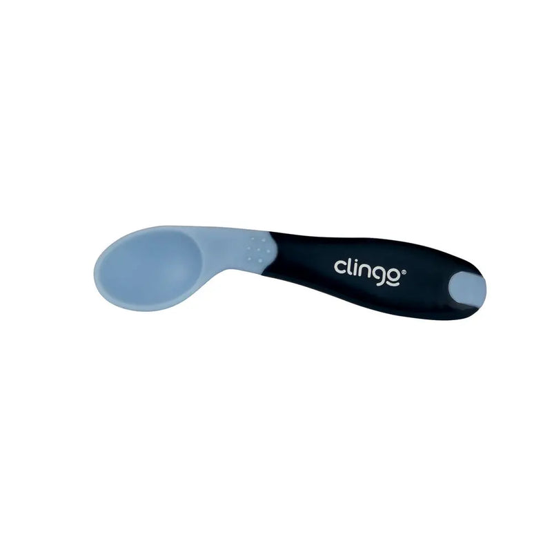 Kit Alimentação 4 Peças com Colher Termossensível, Prato, Tigela e Copo - Azul Clingo