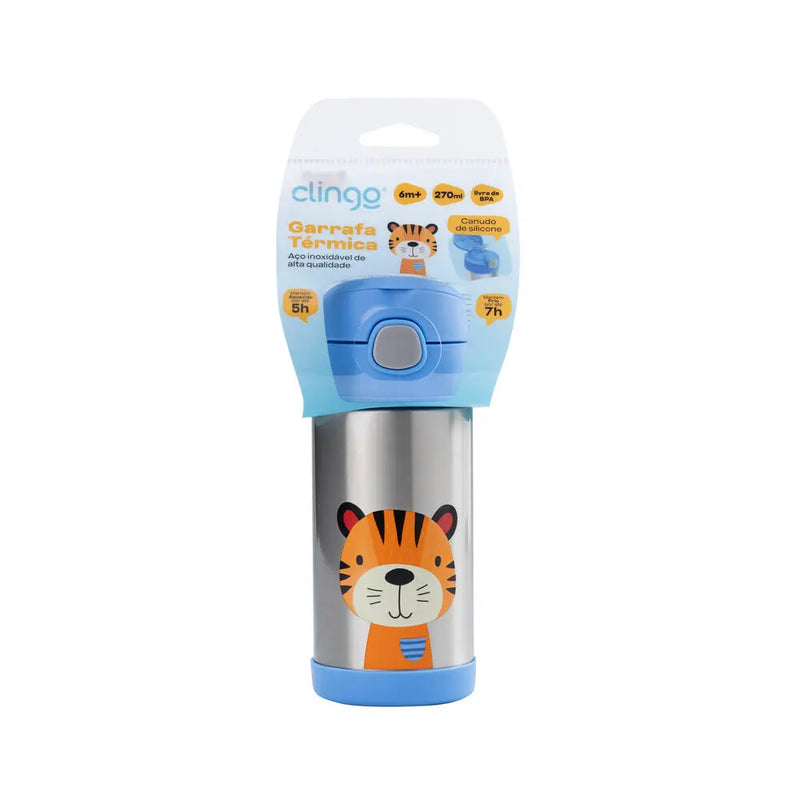 Garrafa Térmica Dupla Camada Vácuo Clingo Tigre - 5h Quente 7h Frio - Clingo