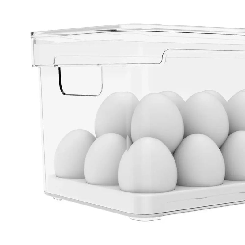 Porta Ovos Organizador com Tampa para 36 Unidades - Clear Fresh