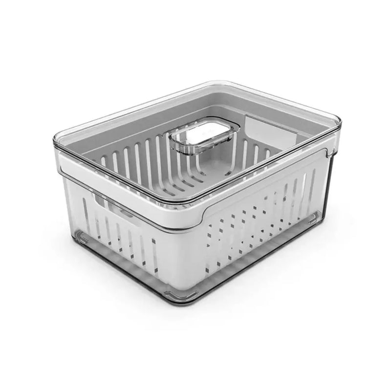 Kit 2 Organizadores de Geladeira Acrilico com Cesto 2,2L - Clear Fresh