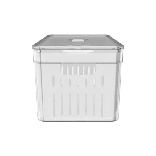 Organizador De Geladeira com Tampa e Cesto Acrílico 5L - Clear Fresh