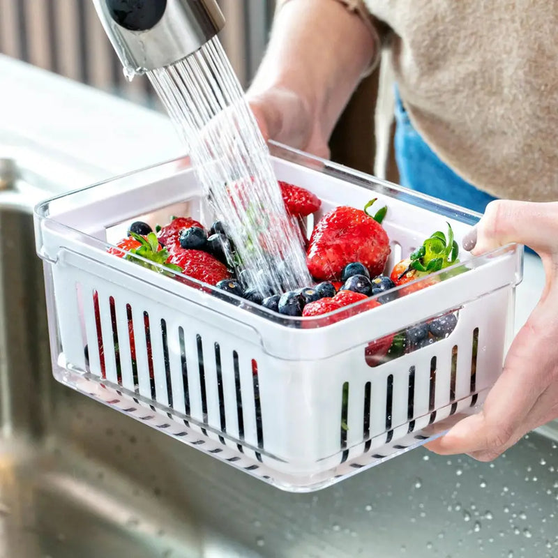 Organizador de Geladeira Acrilico com Cesto 2,2L - Clear Fresh