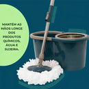 Kit Mop Rotatório Balde 13L com Cesto Inox e 2 Refis