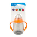 Copo de Transição com Alça Laranja - Bico de Silicone, Anti-Vazamento - Clingo