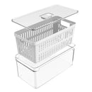 Organizador De Geladeira com Tampa e Cesto Acrílico 5L - Clear Fresh