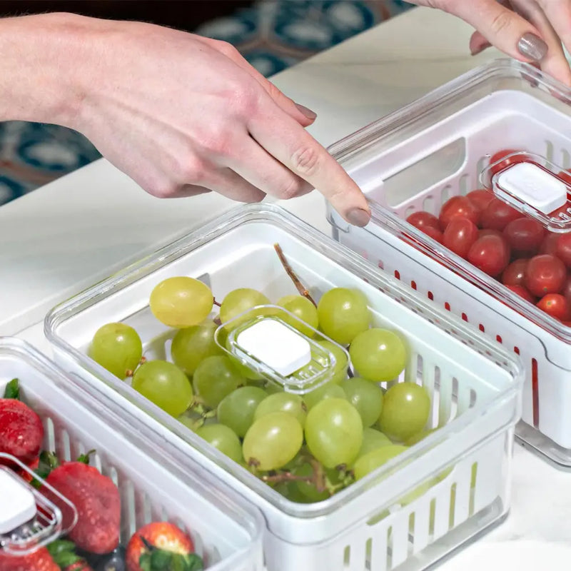 Organizador de Geladeira Acrilico com Cesto 2,2L - Clear Fresh