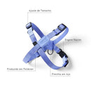 Peitoral Ajustável em X e Guia para Cães - Violeta - P