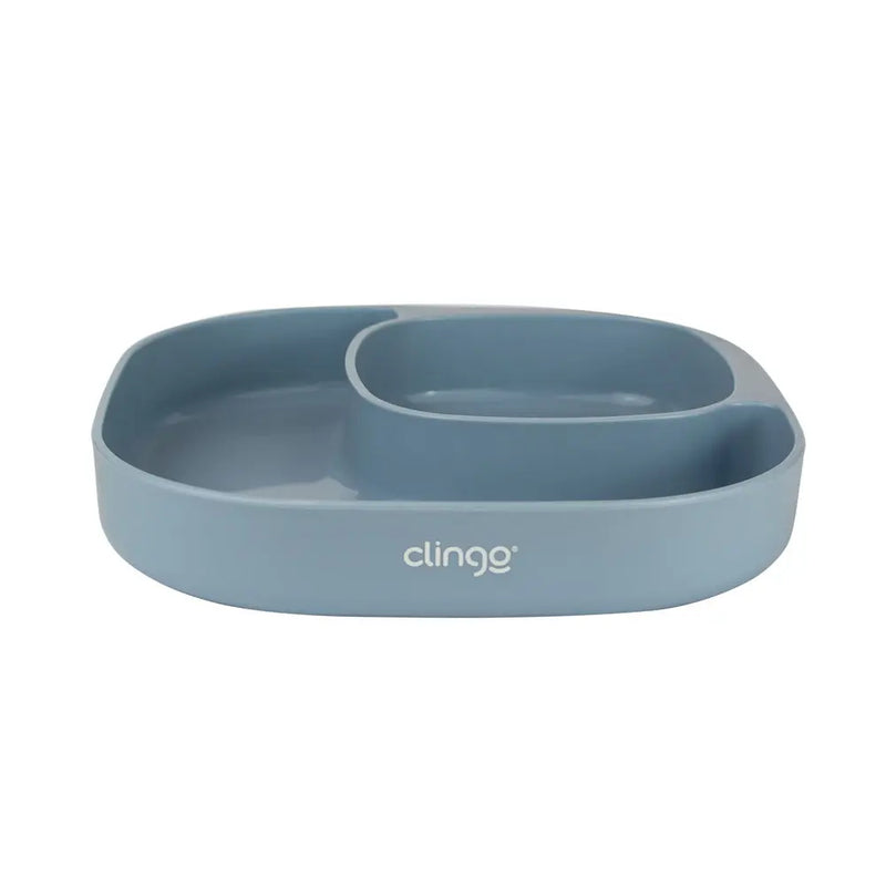 Kit Alimentação 4 Peças com Colher Termossensível, Prato, Tigela e Copo - Azul Clingo