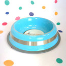 Kit 2 Comedouros Inox Prestige 850ml - Resistente e Antiderrapante - Azul - GermanHart