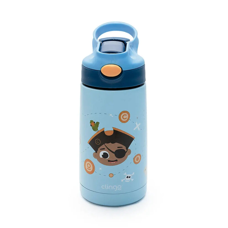 Garrafa Térmica Pirata 350ml Vácuo Isolante com Canudo Silicone - Clingo