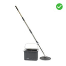 Mop Rotatório com Balde Compacto Quadrado Cinza/Branco Sistema Inteligente