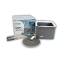 Mop Rotatório com Balde Compacto Quadrado Cinza/Branco Sistema Inteligente