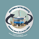 Mop Rotatório com Balde Compacto Quadrado Cinza/Branco Sistema Inteligente