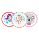 Kit 3 Pratos Infantis Clingo - Coala, Sereia e Balão