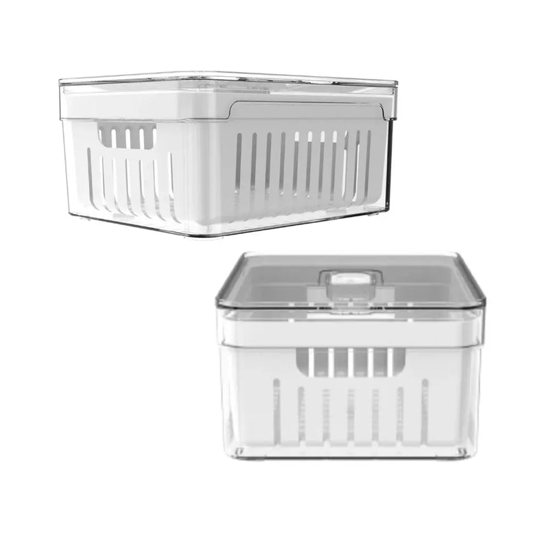 Kit 2 Organizadores de Geladeira Acrilico com Cesto 2,2L - Clear Fresh