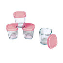 Potes de Armazenamento para Alimentos - 4 Unidades Rosas - Clingo