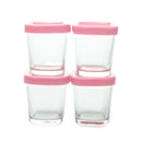 Potes de Armazenamento para Alimentos - 4 Unidades Rosas - Clingo