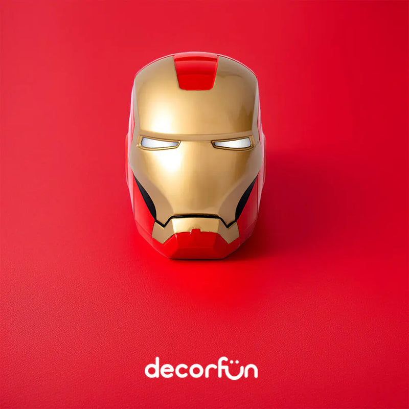 Luminária de Mesa Capacete Homem de Ferro Colorida Marvel Iron Man