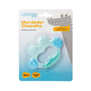 Mordedor Chocalho Clingo Azul - Silicone, Livre de BPA, Texturizado