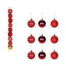 Kit 9 Bolinhas para Árvore de Natal Texturizadas -  Enfeite - Vermelhas