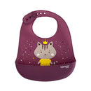 Babador Silicone com Bolso Coletor de Migalhas - Impermeável, Velcro, Milky