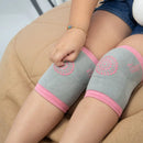Joelheira Antiderrapante Rosa/Cinza para Bebê Clingo – Conforto e Segurança
