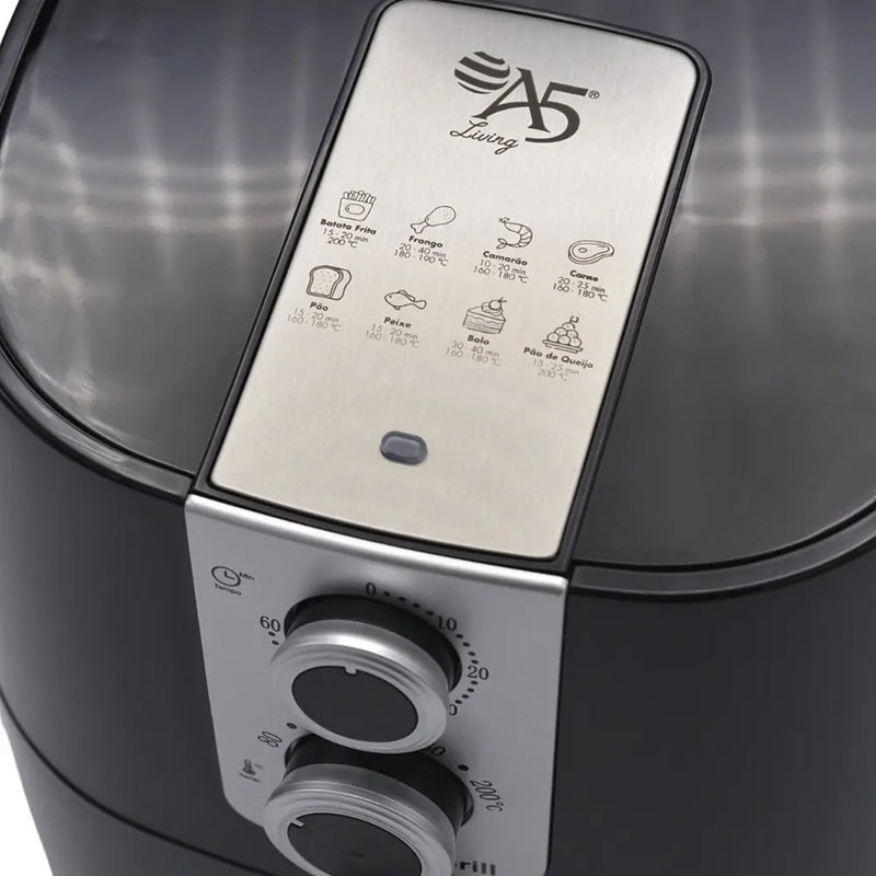 Airfryer 4,5L Fritadeira Sem Óleo Antiaderente - Roma Preta 220V