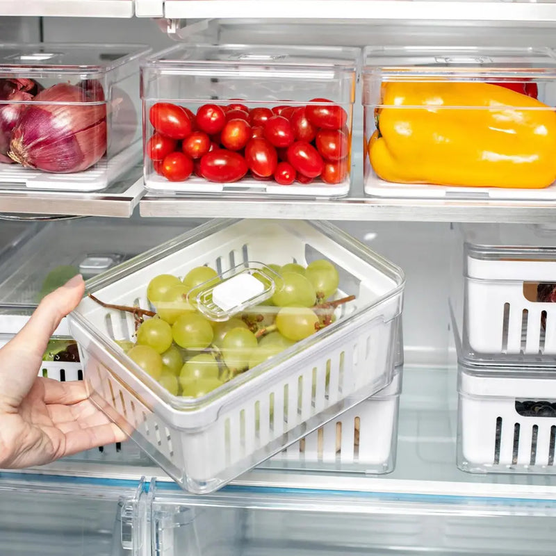 Organizador de Geladeira Acrilico com Cesto 2,2L - Clear Fresh