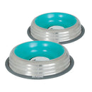 Kit 2 Comedouros Inox Premium Azul 210ml com Base de Silicone Cães e Gatos -  GermanHart 