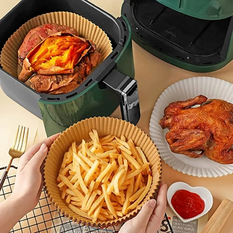 Kit 50 Forros de Papel Descartável para Airfryer 3L a 5L