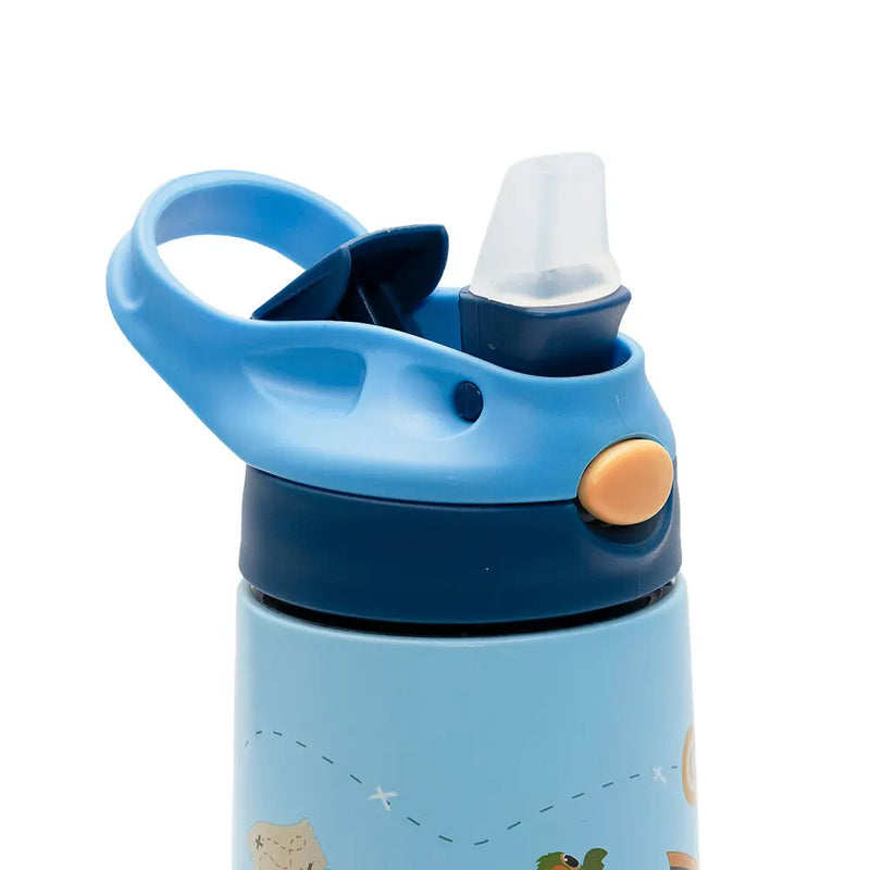 Garrafa Térmica Pirata 350ml Vácuo Isolante com Canudo Silicone - Clingo